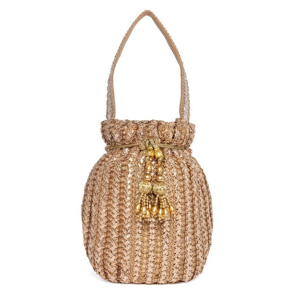 9182 Rose Gold Potli Purses Gift Handmade Evening Handbag Stylish Bridal